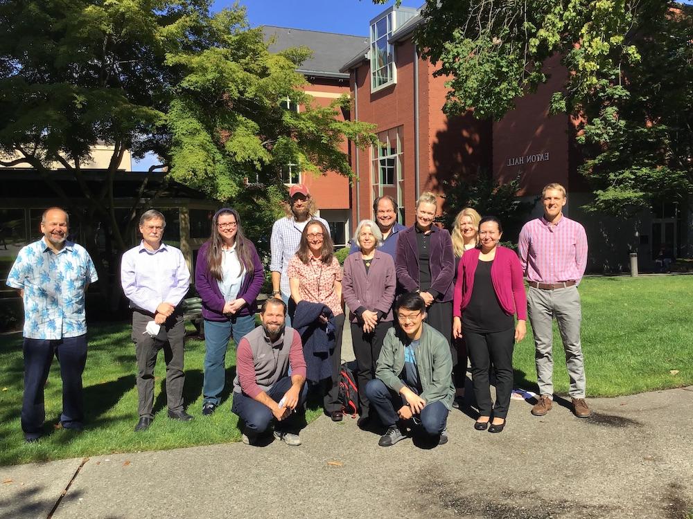 Biology faculty in front of Eaton Hall